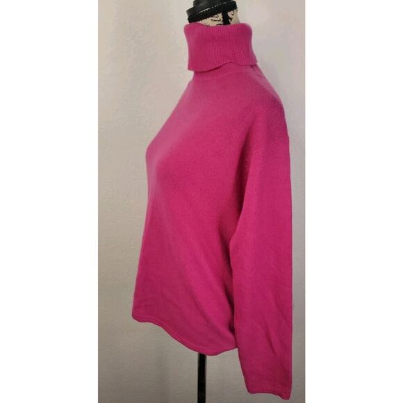 Valerie Stevens Sweater SZ S 100% Two Ply Cashmere Turtleneck Pink Magenta Vtg - Picture 5 of 11